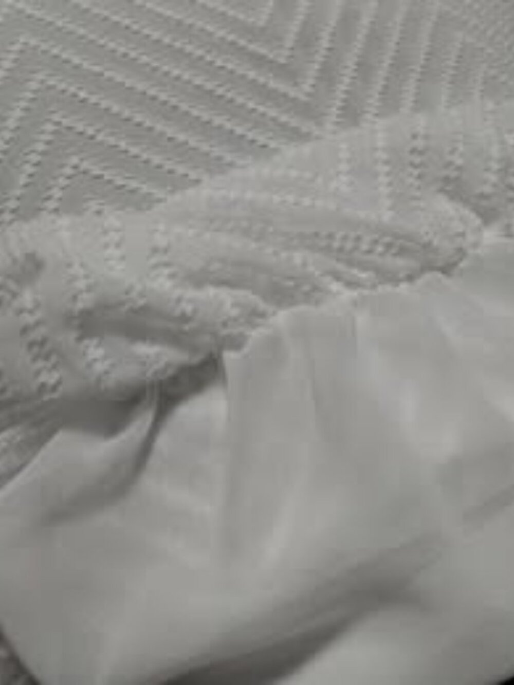 Chaps White Chevron Knit Bubble Hem Blouse EUC - Picture 4 of 10